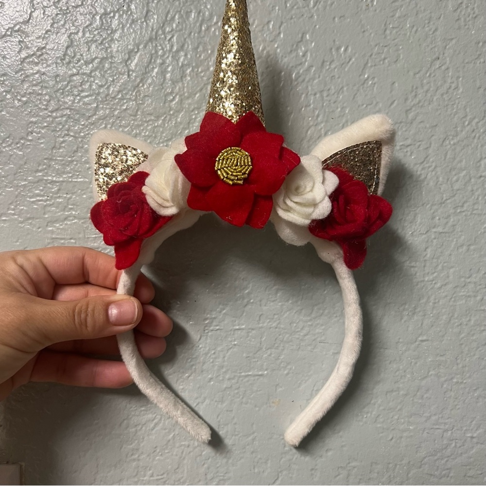 Unicorn Christmas headband girls size